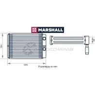 Радиатор отопителя Ford Focus III 10-, Kuga II 13-, C-Max II 11- MARSHALL M4991106 OA2P 7 1441202950 - Изображение 2