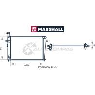 Радиатор охлаждения двигателя Hyundai Tucson I 04-, Kia Sportage II 04- (АКПП) MARSHALL 6FG UF M4991030 1441203438 - Изображение 2