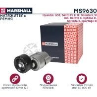 Натяжитель ремня Hyundai Santa Fe II, III 06-, Kia Optima III 10-, Sorento II 09-,Sportage III 10- MARSHALL MS9630 TWX DX9A 1441203485 - Изображение 3