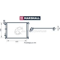 Радиатор охлаждения двигателя Hyundai Elantra IV 06-, i30 I 07-, Kia Cee’d 06- (АКПП) MARSHALL EXUSE FK M4991036 1441203516 - Изображение 2