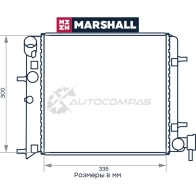 Радиатор охлаждения двигателя Hyundai Accent II (+ТагАЗ) 99- (МКПП) MARSHALL 45NX7 1 1441203518 M4991023 - Изображение 2
