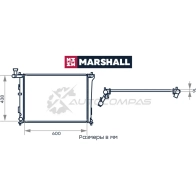 Радиатор охлаждения двигателя Hyundai Elantra IV 06-, i30 I 07-, Kia Cee’d 06- (МКПП) MARSHALL 0 NYLO M4991035 1441203521 - Изображение 2