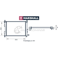 Радиатор охлаждения двигателя Hyundai Solaris I 10-, Kia Rio III 11- (МКПП) MARSHALL M4991007 1441203523 NS1DXF 4 - Изображение 2