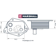 Радиатор масляный Hyundai Solaris I 10-, Tucson III 15-, Kia Optima III 10-, Rio II-IV 05- MARSHALL M4991099 1441203542 1R2010 F - Изображение 2