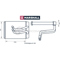Радиатор отопителя Hyundai Sonata IV (+ТагАЗ) 98-, Kia Magentis I 01- MARSHALL 1441204000 OCCG S3 M4991107 - Изображение 2