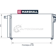 Радиатор кондиционера Kia Rio II 05- MARSHALL M4991075 1441204001 G UR3U - Изображение 2