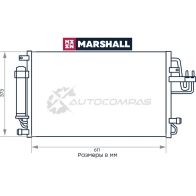 Радиатор кондиционера Hyundai Tucson I 04-, Kia Sportage II 04- MARSHALL M4991083 W XRU3WT 1441204003 - Изображение 2