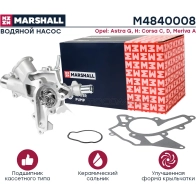 Водяной насос (помпа) Opel Astra G, H 00-, Corsa C, D 00-, Meriva A 04- MARSHALL M4840008 GLMY KX7 1441205003 - Изображение 2
