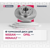 Диск тормозной Nissan Primastar 01-, Opel Vivaro A 01-, Renault Trafic II 01- MARSHALL 1437232195 M2000542 IDI HC - Изображение 3
