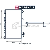 Радиатор охлаждения двигателя Toyota Camry (V40) 06- (АКПП) MARSHALL 64XK NS M4991040 1441205387 - Изображение 2