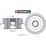 Ролик VW Multivan (T5) 03-, Transporter (T5) 03-, Touareg I 02- MARSHALL MS2114 P2U0 XB 1441205987 - Изображение 2