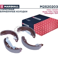 Тормозные колодки барабанные Skoda Rapid I, II 12-, VW Polo Sedan I, II 15- (200×40) MARSHALL M2520203 1437232509 O9 NUY - Изображение 2
