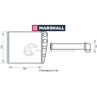 Радиатор отопителя Skoda Octavia II (A5) 04-, VW Golf V, VI 03-, Passat (B6) 05-, Tiguan I 07- MARSHALL M4991104 1441206116 JMB 1OG0 - Изображение 2