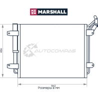 Радиатор кондиционера VW Tiguan I 07- MARSHALL 7 1KLA 1441206302 M4991074 - Изображение 2