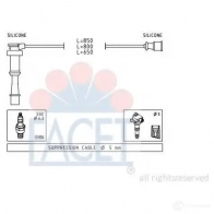 Высоковольтные провода зажигания, комплект FACET 1512909 49845 EPS 1.501.845 KW 360 845