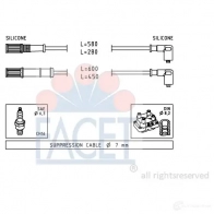 Высоковольтные провода зажигания FACET Fiat Punto (188) 2 Хэтчбек 1.2 Bifuel 60 л.с. 2007 – 2012 KW 360 451 EPS 1.501.451 4.9451