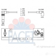 Высоковольтные провода зажигания FACET KW 360 562 EPS 1.501.562 Opel Astra (F) 1 Универсал 1.8 i 16V (F08. C05) 116 л.с. 1994 – 1998 4.9562