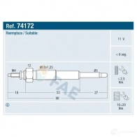 Свеча накала FAE 1991017 74172 8435050616352 LB ZOIJ6