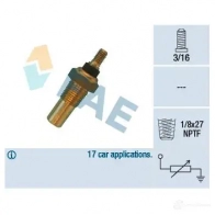 Датчик температуры охлаждающей жидкости FAE Z9NH SW 8435050614877 1989403 32040