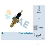 Датчик температуры охлаждающей жидкости FAE 32250 1989420 Q CK4G2 8435050603635