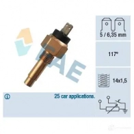 Датчик температуры охлаждающей жидкости FAE 34160 B DYLZN 8435050604533 1989763