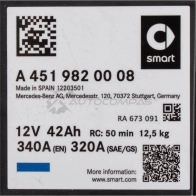 Оригинальный аккумулятор 12в 42Ач 340а MERCEDES-BENZ 23211760 6GSQ WDY A4519820008 - Изображение 2