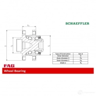 Подшипник ступицы колеса, комплект FAG 713679140 4014870134082 FQ F24TR Ford Transit 8 (V363) Грузовик 2.0 TDCi RWD 170 л.с. 2016 – 2024