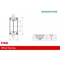 Комплект подшипника ступицы колеса FAG 1440080515 713 6111 40 H8TW X4E - Изображение 2