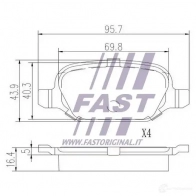 Тормозные колодки, комплект FAST ft29104 4337249 ZIO 5F9 - Изображение 2