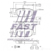Тормозные колодки, комплект FAST ft29163 EDIJI Y 4337297 - Изображение 2
