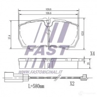 Тормозные колодки, комплект FAST 4337331 ft29544 1ZIX 7 - Изображение 2