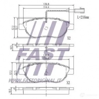 Тормозные колодки, комплект FAST 4337280 V8F E5 ft29144 - Изображение 2