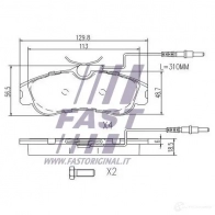 Тормозные колодки, комплект FAST ft29517 7 7ON8F0 4337307 - Изображение 2