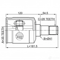 Шарнирный комплект, приводной вал FEBEST 5GZSQ RH 1211-DM24MTLH 1440023005 - Изображение 2