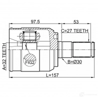 Шарнирный комплект, приводной вал FEBEST 1440023003 1211-D7AT2WD 8OG 2NQ - Изображение 2
