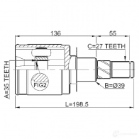 Шрус граната FEBEST 0211d40at 3821936 KLH ZA 4056111085548 - Изображение 2