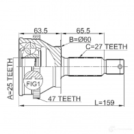 Шрус граната FEBEST 4056111036441 1210011a47 S0Y PO 3824052 - Изображение 2