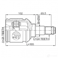 Шрус граната FEBEST 3820901 1TM0 1IC 0111azt251lh 4056111044347 - Изображение 2