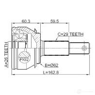 Шрус приводного вала, комплект FEBEST J A8FX 0210t32r 4056111125312 1424948834 - Изображение 2