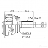 Шрус граната FEBEST 1270588510 4056111118079 VH PNN 0210s50r - Изображение 2