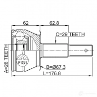 Шрус граната FEBEST 3821918 4056111039046 3 JI1Y 0210r51at - Изображение 2