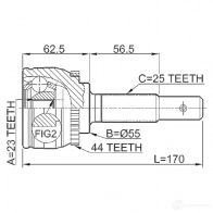 Шрус граната FEBEST 4056111039008 0210qg18dea44 LI1I1N W 3821916 - Изображение 2