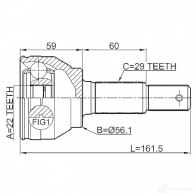Шрус граната FEBEST 3821893 0210f15 4056111098579 HGN O6 - Изображение 2
