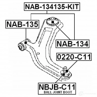 Сайлентблок FEBEST 4056111009933 02X 0ML 3828157 nab134 - Изображение 2