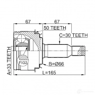 Шрус граната FEBEST 6F9 W92 4056111039220 3823005 0410v75a50 - Изображение 2