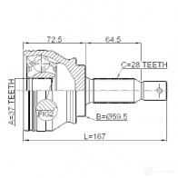 Шрус приводного вала, комплект FEBEST F4WUS 97 0410cw6 739439170 - Изображение 2