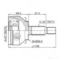 Шрус граната FEBEST 0410na8w 3823004 TGUK HDN 4056111118109 - Изображение 2