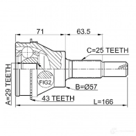 Шрус граната FEBEST 4056111039145 0410cu20ra43 3822990 3 2HMODB - Изображение 2