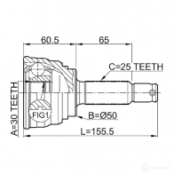 Шрус граната FEBEST 4056111036007 1DX T2 3822976 0410007 - Изображение 2
