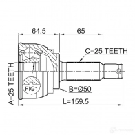 Шрус граната FEBEST D UFW2L 0410006 3822975 4056111037127 - Изображение 2
